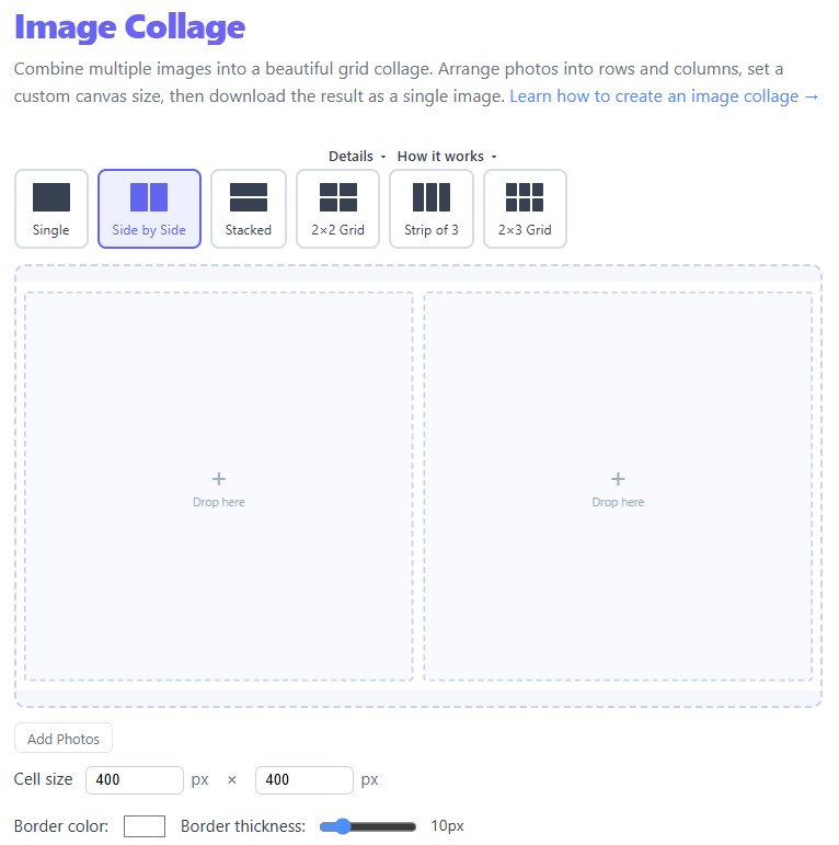 Collage tool screenshot
