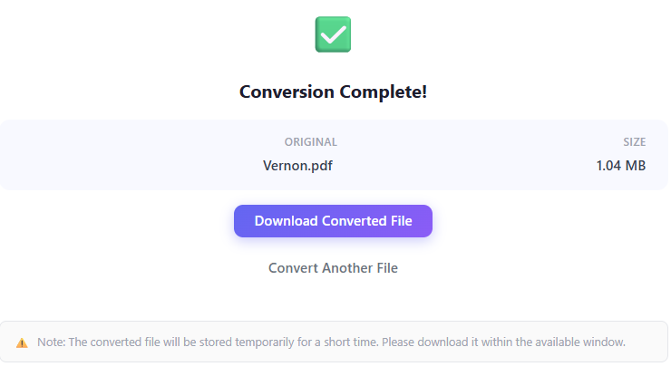 Conversion progress